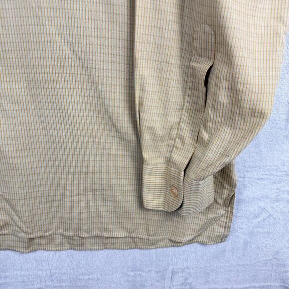 Ermenegildo Zegna Dress Shirt Beige Micro Check 100% Cotton Sz XXL Luxury Made - Picture 6 of 11